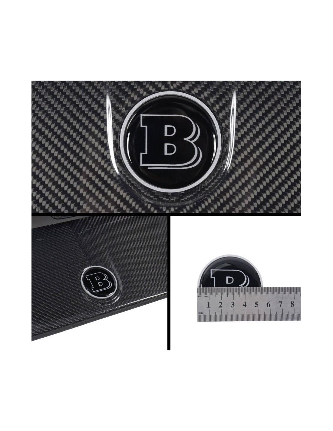  - logo & Emblems - Metallisches Brabus 2-Komponenten-GRAU Logo-Emblem für Motorhaube Mercedes-Benz - 1 - Kaufen Sie das metalli