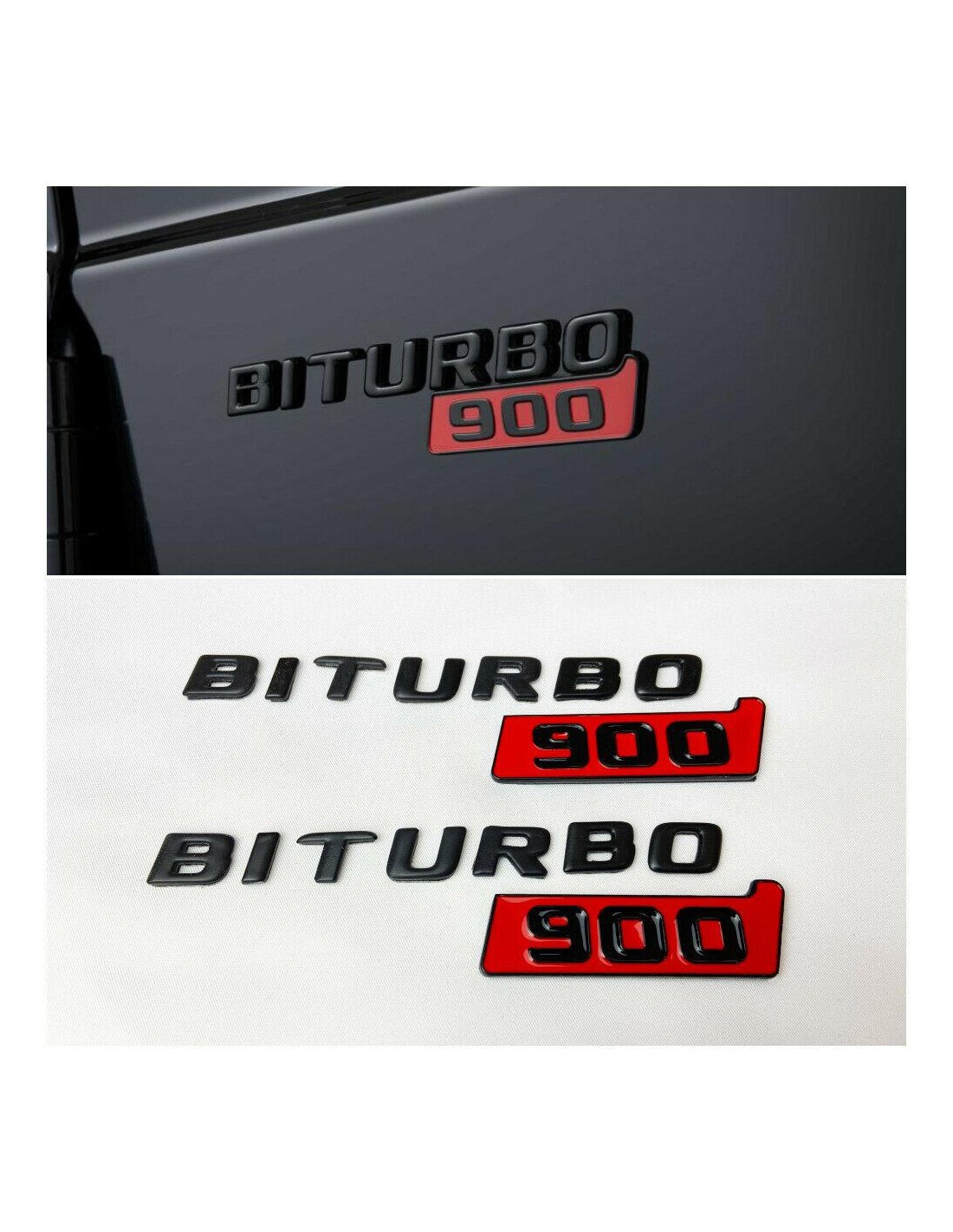 - Logos & Emblems - Conjunto de emblemas metálicos com o logótipo da placa lateral Brabus BITURBO 900 para automóveis Mercedes-  - Logos & Emblems - Conjunto de emblemas metálicos com o logótipo da placa lateral Brabus BITURBO 900 para automóveis Mercedes-