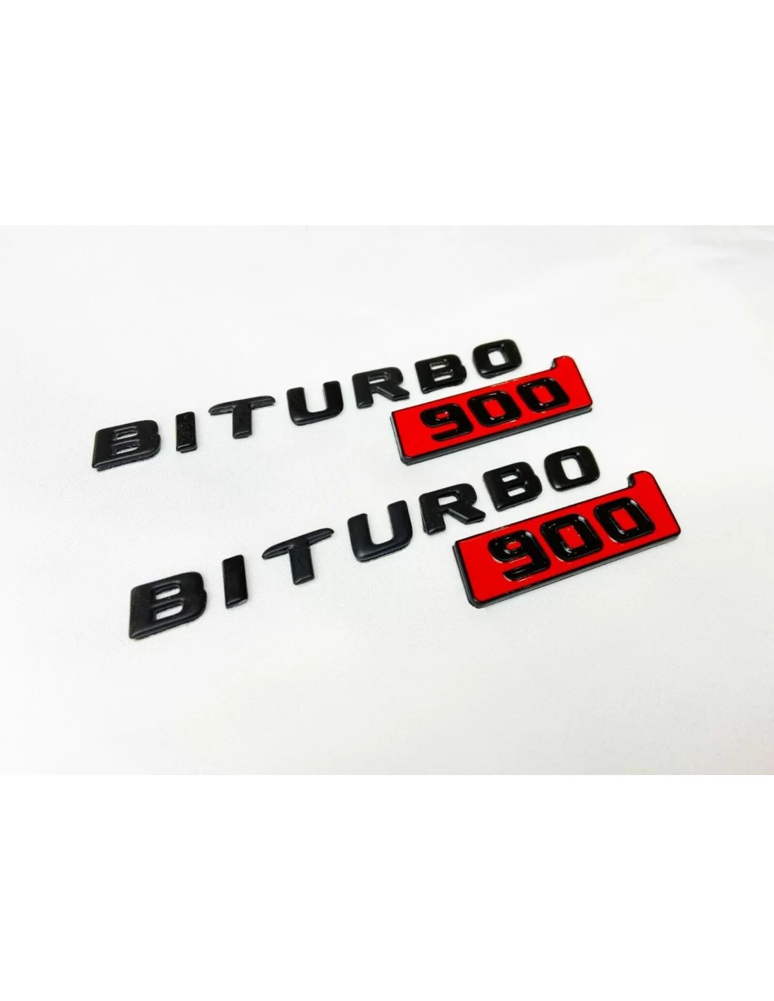  - logo & Emblems - Plaque latérale Brabus BITURBO 900 métallisée avec logo pour voitures Mercedes-Benz - 5 - Achetez le jeu de 
