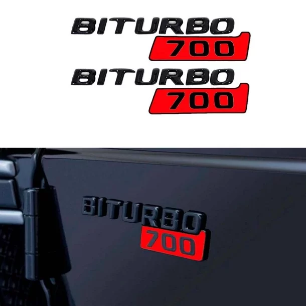  - Logos & Emblems - メタリック ブラバス BITURBO 700 サイドプレートロゴバッジセット メルセデスベンツ車用 - 1 - Logos & Emblems メタリック ブラバス BITURBO 700 サイドプレートロゴバッジ