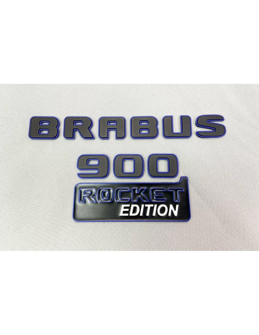  - Logos & Emblems - Metallic Brabus 900 ROCKET Style blue edition emblems badge set for Mercedes-Benz cars - 2 - Buy the Metall