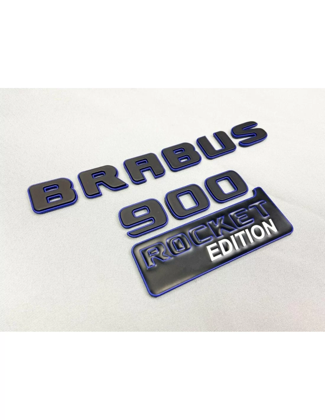 - Logos & Emblems - Metallic Brabus 900 ROCKET Style blue edition emblems badge set for Mercedes-Benz cars - 4 - Buy the Metall