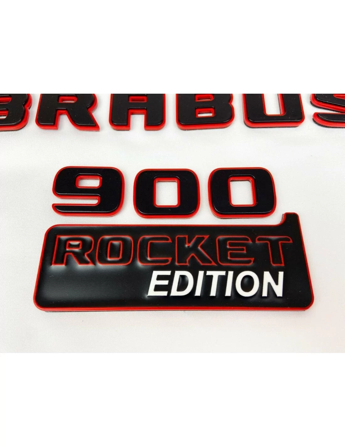 - logo & Emblems - Набір металевих червоних емблем у стилі Brabus 900 ROCKET для автомобілів Mercedes-Benz - 2 - Купуйте набір   - logo & Emblems - Набір металевих червоних емблем у стилі Brabus 900 ROCKET для автомобілів Mercedes-Benz - 2 - Купуйте набір