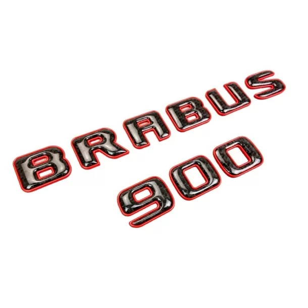  - Logos & Emblems - 用于梅赛德斯-奔驰汽车的 Brabus 900 风格徽标，红色金属质感，带碳元素 - 1 - 在 Tuneverse 购买适用于奔驰的 Brabus 900 Style 红色金属碳纤维车标！用这个时尚的标志提升您爱