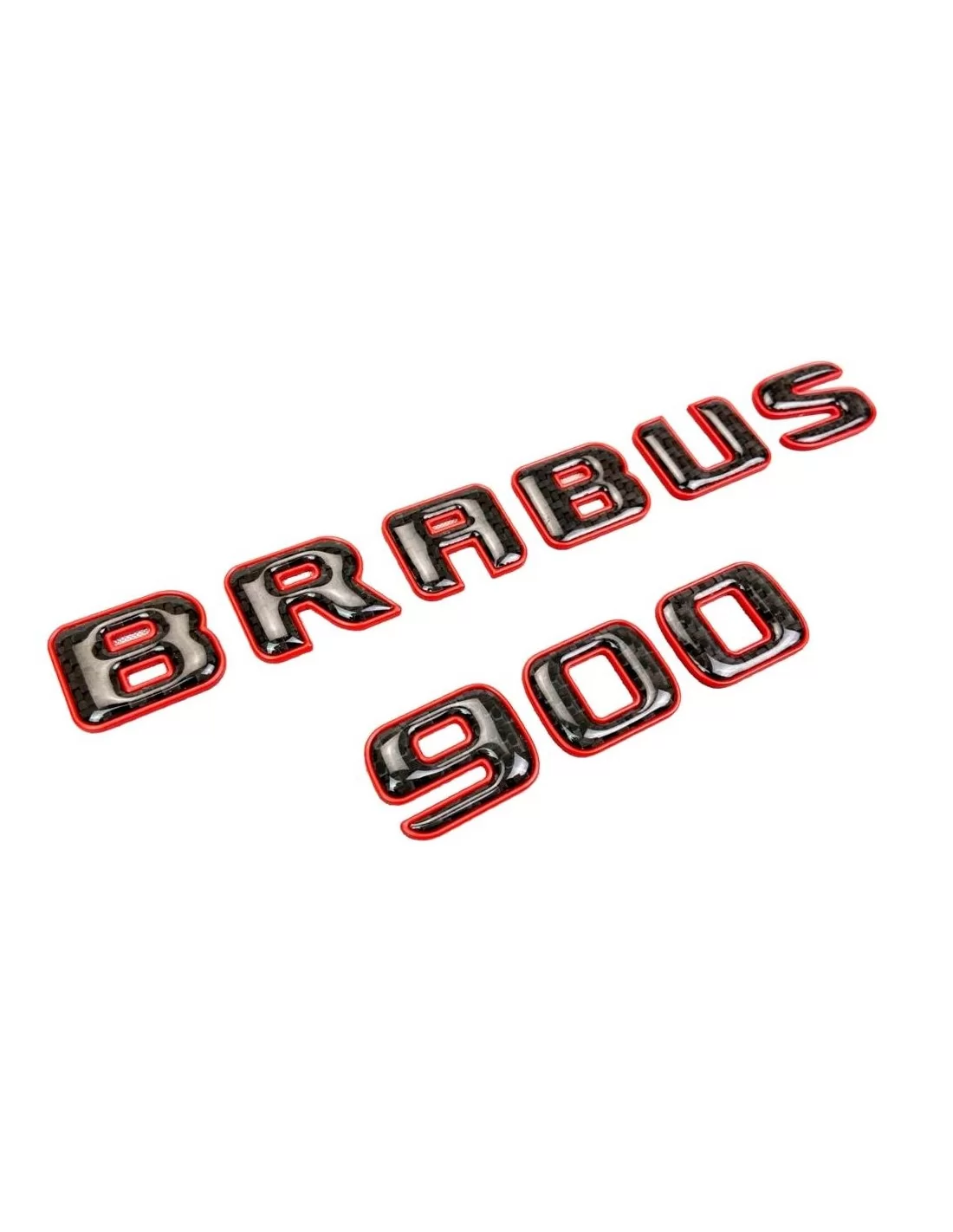  - logo & Emblems - Emblema Brabus 900 Style logo rojo metalizado con carbono para coches Mercedes-Benz - 1 - ¡Compre el Brabus 
