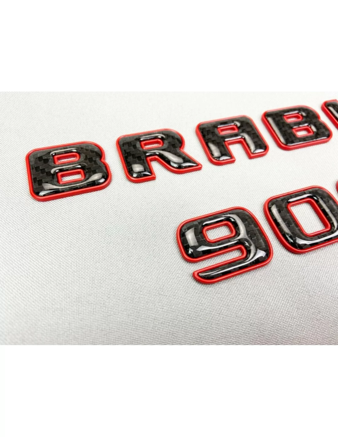  - logo & Emblems - Brabus 900 Style emblema logo rosso metallizzato con carbonio per auto Mercedes-Benz - 3 - Acquista il Brabu