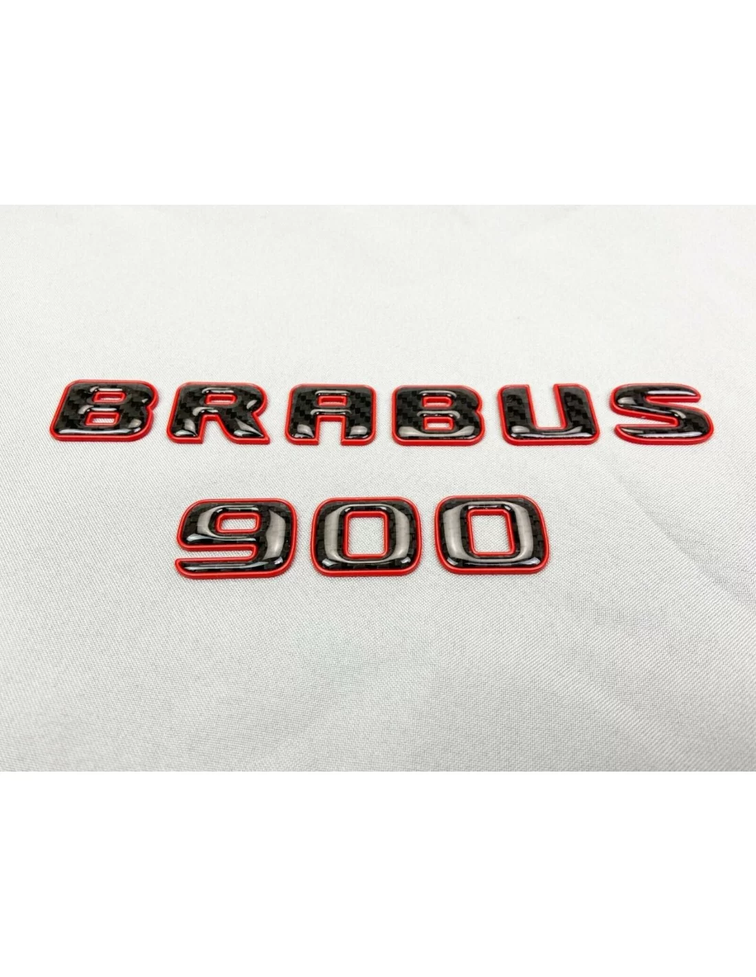  - logo & Emblems - Brabus 900 Style emblema logo rosso metallizzato con carbonio per auto Mercedes-Benz - 5 - Acquista il Brabu