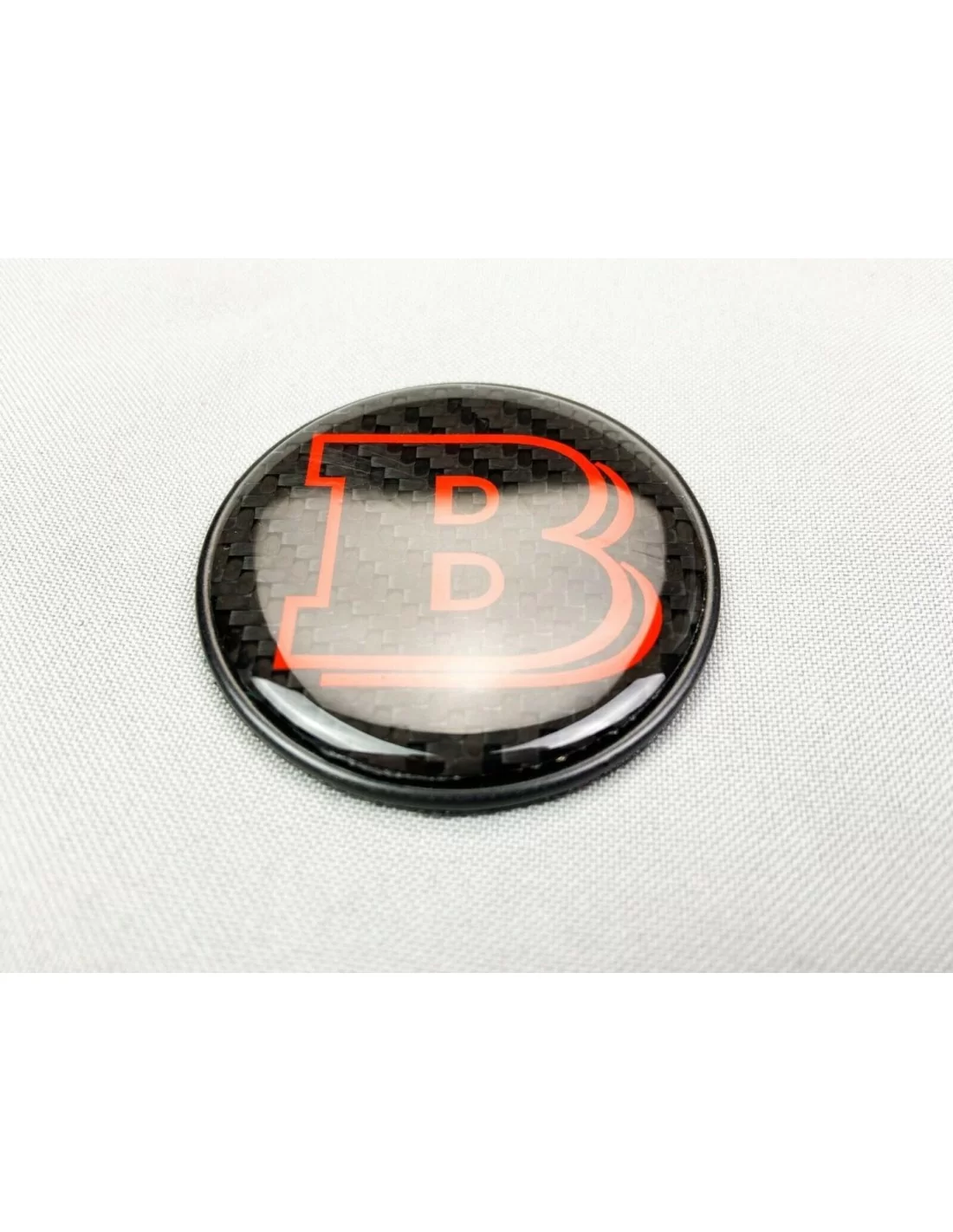  - logo & Emblems - Brabus Style 2-Komponenten-Schwarzmetallic mit Carbon-Plakette Logo-Emblem für Motorhaube von Mercedes-Benz 