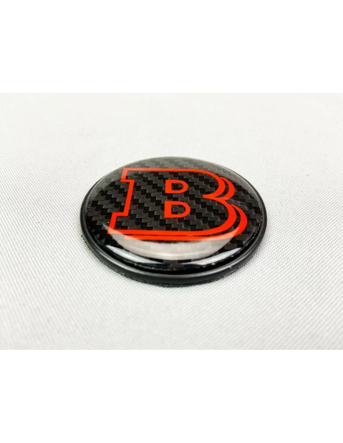  - logo & Emblems - Brabus Style 2-Komponenten-Schwarzmetallic mit Carbon-Plakette Logo-Emblem für Motorhaube von Mercedes-Benz 