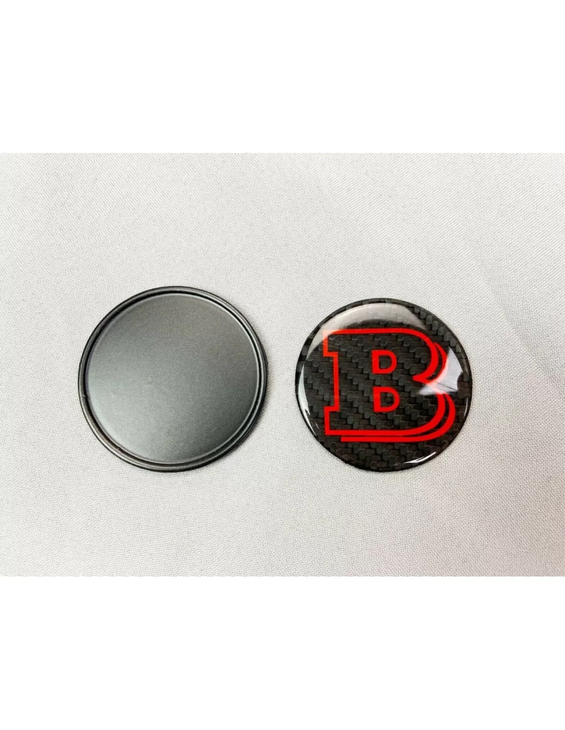  - logo & Emblems - Brabus Style 2-composants BLACK metallic with carbon badge logo emblem for hood scoop Mercedes-Benz cars - 6