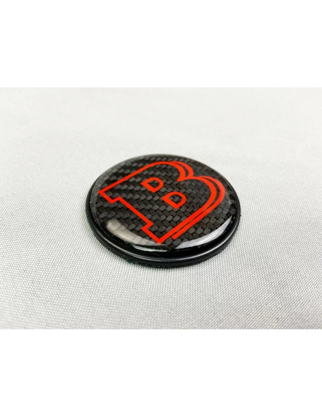  - logo & Emblems - Brabus Style 2-Komponenten-Schwarzmetallic mit Carbon-Plakette Logo-Emblem für Motorhaube von Mercedes-Benz 