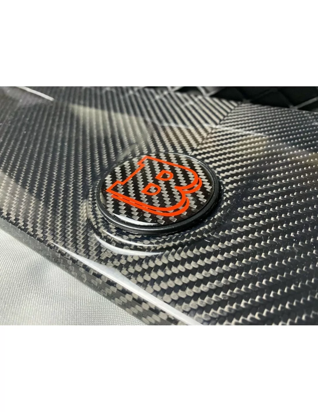  - logo & Emblems - Brabus Style 2-composants BLACK metallic with carbon badge logo emblem for hood scoop Mercedes-Benz cars - 9