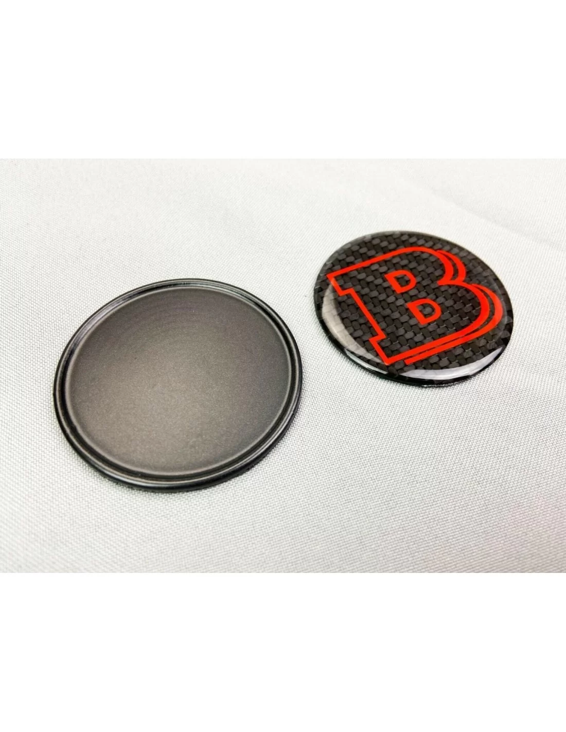  - logo & Emblems - Brabus Style 2-composants BLACK metallic with carbon badge logo emblem for hood scoop Mercedes-Benz cars - 1
