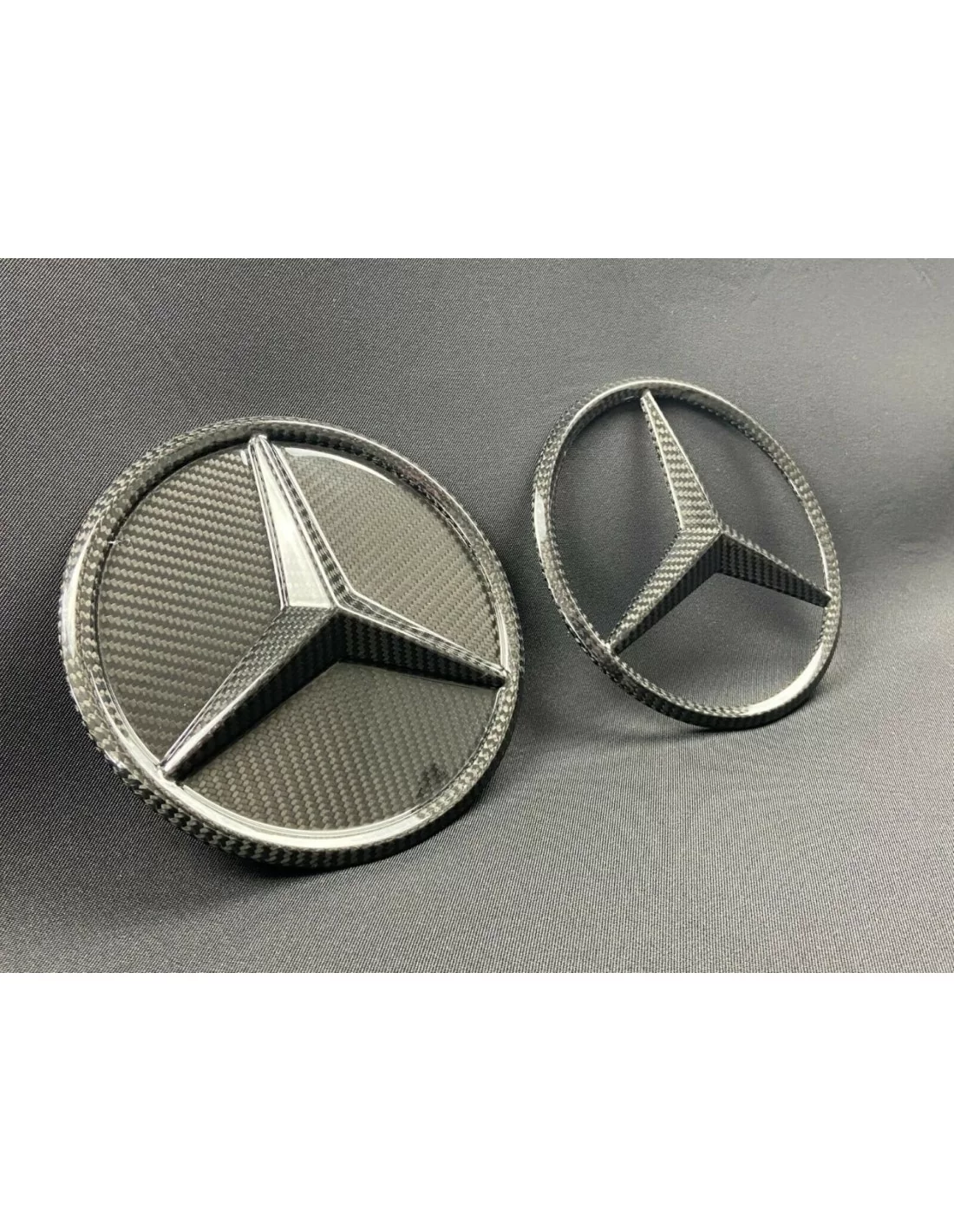 - logo & Emblems - Griglia anteriore in fibra di carbonio stile stella distintivo logo emblema per Mercedes-Benz auto - 4 - Acq  - logo & Emblems - Griglia anteriore in fibra di carbonio stile stella distintivo logo emblema per Mercedes-Benz auto - 4 - Acq