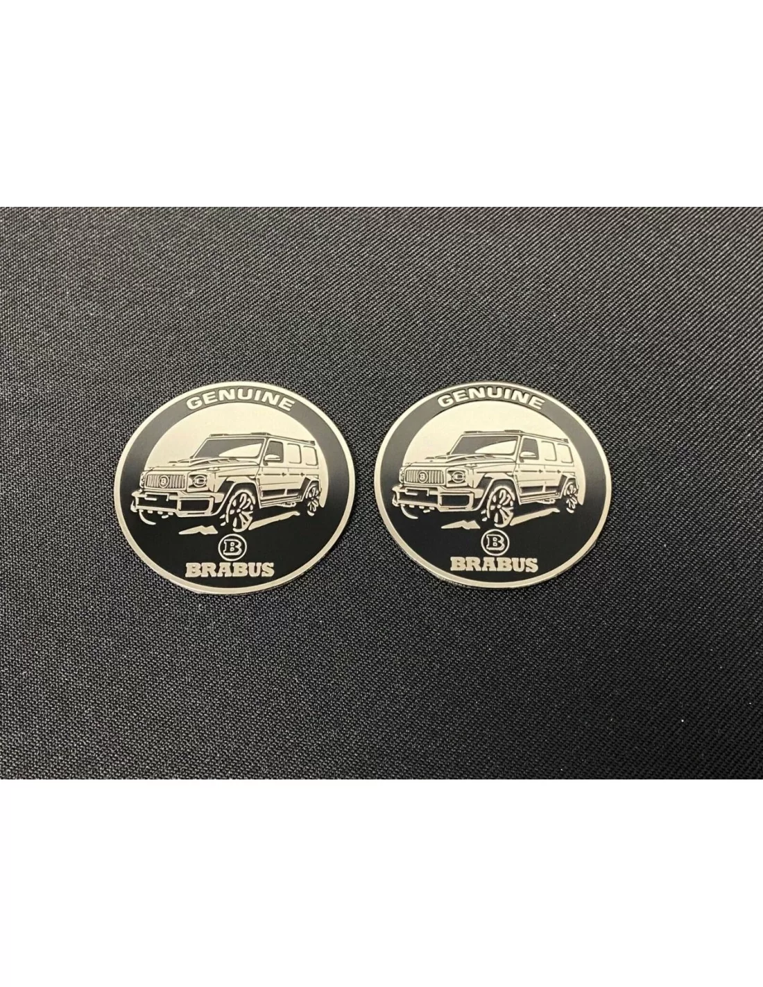  - Logos & Emblems - Metallisk Brabus-stil äkta logotyp för innerstolpar Mercedes-Benz W463A W464 G-Klass - 6 - Köp Metallic Bra