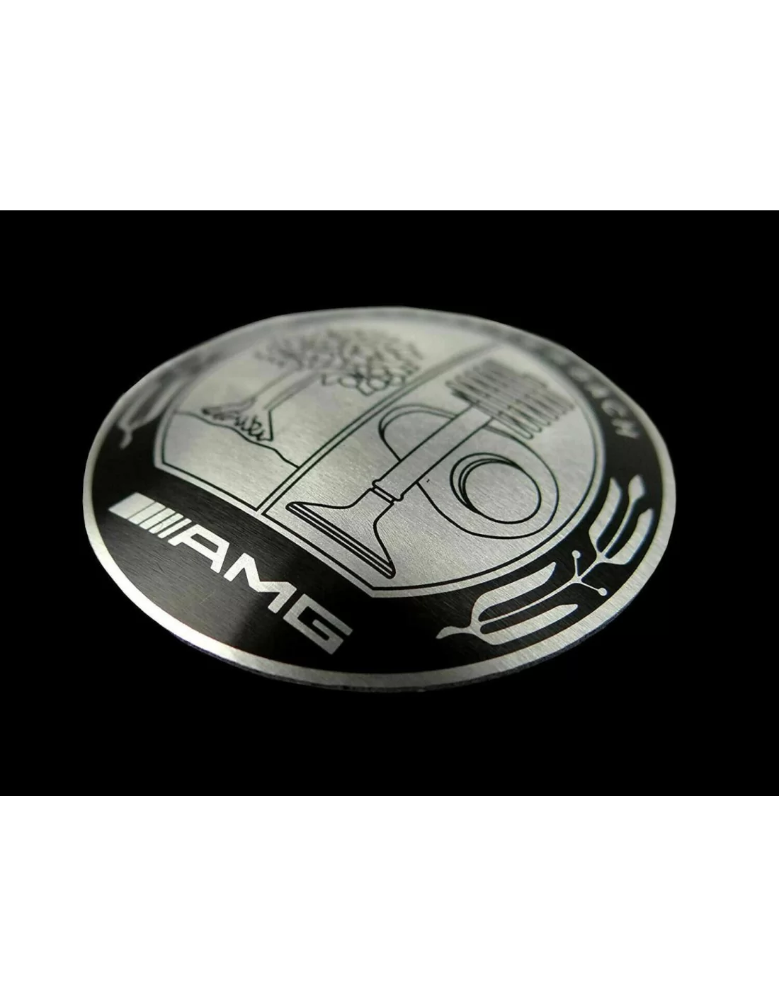  - logo & Emblems - Insigne de logo de pommeau de levier de vitesse AMG Affalterbach Style métallisé pour voitures Mercedes-Benz
