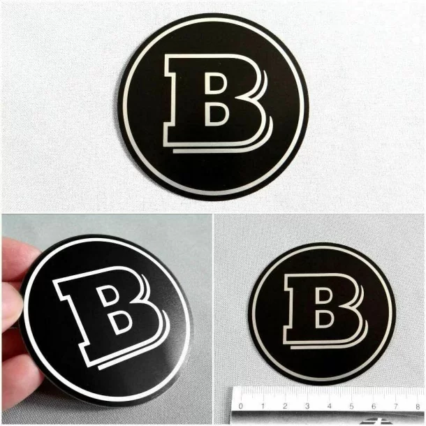  - Logos & Emblems - メタリック ブラバス スタイル ブラック エンジン モーター バッジ エンブレム メルセデスベンツ車用 - 1 - Logos & Emblems メタリック ブラバス スタイル ブラック エンジン モーター バッ