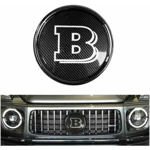 - logo & Emblems - Carbone Fibre Brabus Style Grey Front Grille Badge logo pour Mercedes-Benz W463A W464 - 1 - Achetez le logo   - logo & Emblems - Carbone Fibre Brabus Style Grey Front Grille Badge logo pour Mercedes-Benz W463A W464 - 1 - Achetez le logo