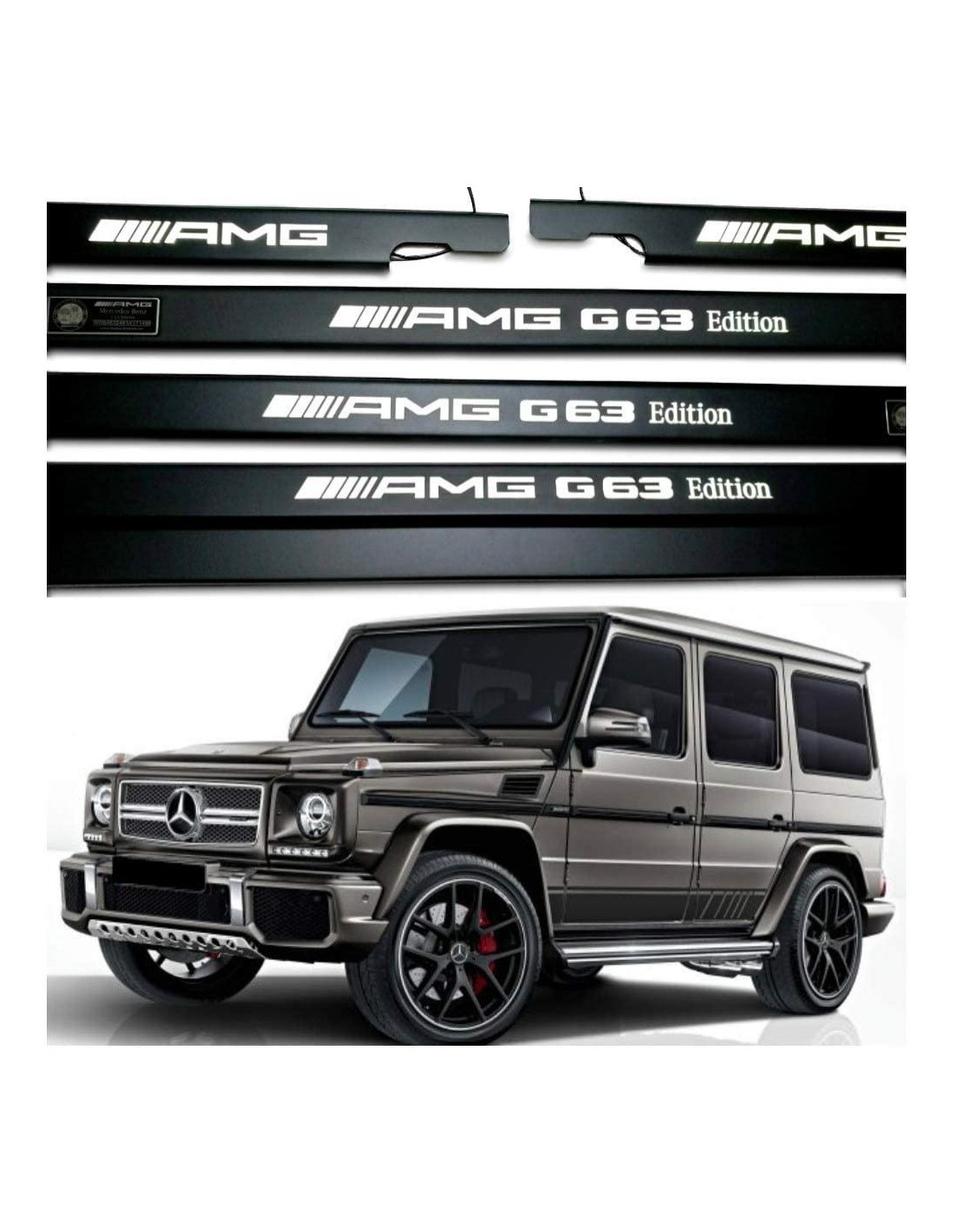  - Mercedes Benz - Soglie delle porte illuminate a LED G63 AMG Edition metallizzate per Mercedes-Benz G-Wagon W463 - 1 - Acquist