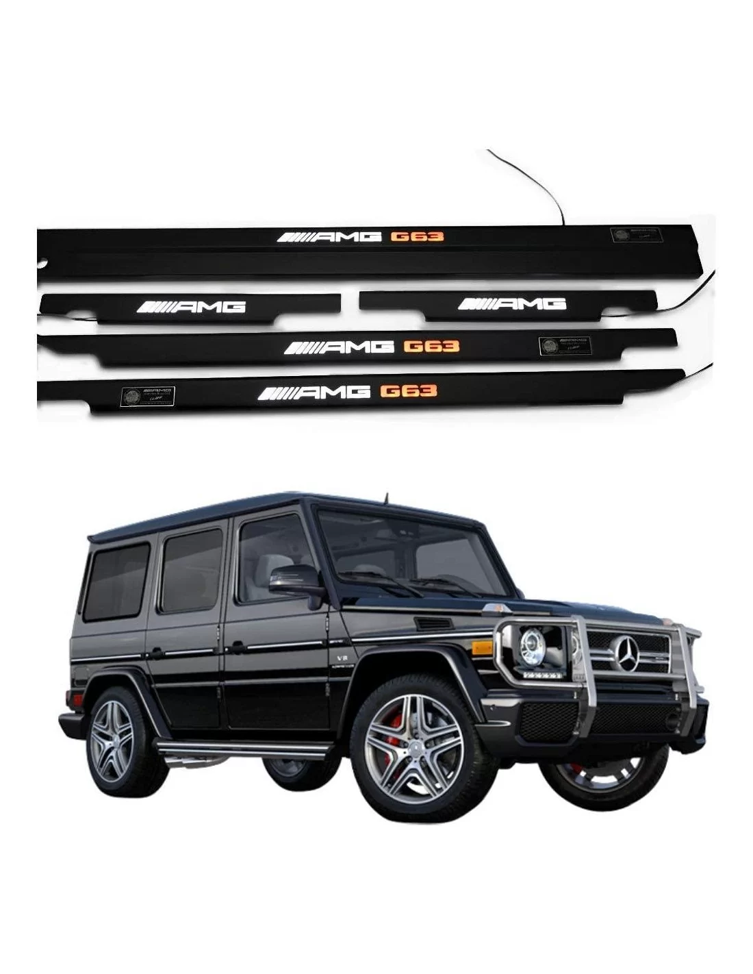  - Mercedes Benz - Metallic AMG G63 LED beleuchtete Einstiegsleisten für Mercedes-Benz G-Klasse W463 - 1 - AMG G63 LED beleuchte