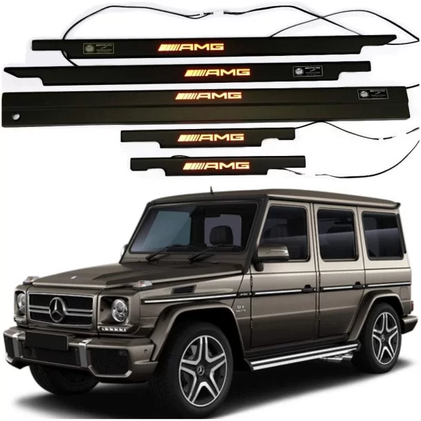  - Mercedes Benz - Soglie delle porte illuminate a LED AMG metallizzate per Mercedes-Benz Classe G W463 - 1 - Acquista le soglie