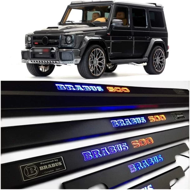  - Mercedes Benz - Металеві пороги зі світлодіодним підсвічуванням Brabus 500 для Mercedes-Benz W463 - 1 - Купуйте металеві накл