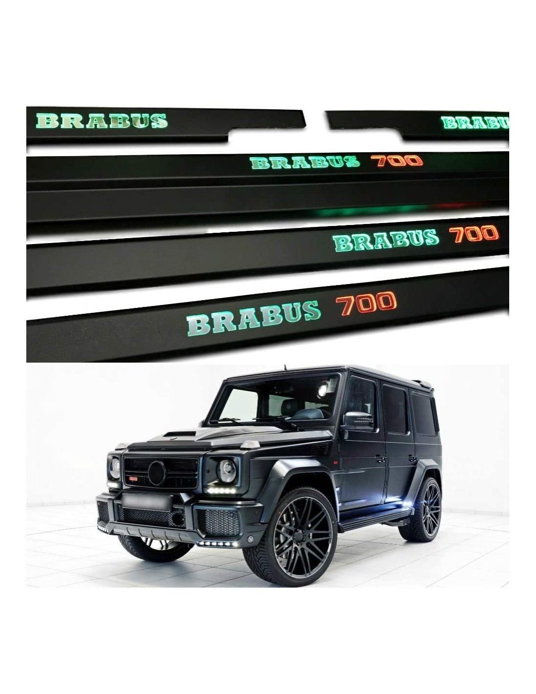  - Mercedes-Benz - Metallic Brabus 700 LED-belysta dörrtrösklar för Mercedes-Benz G W463 - 1 - Köp metalliska Brabus 700 LED upp