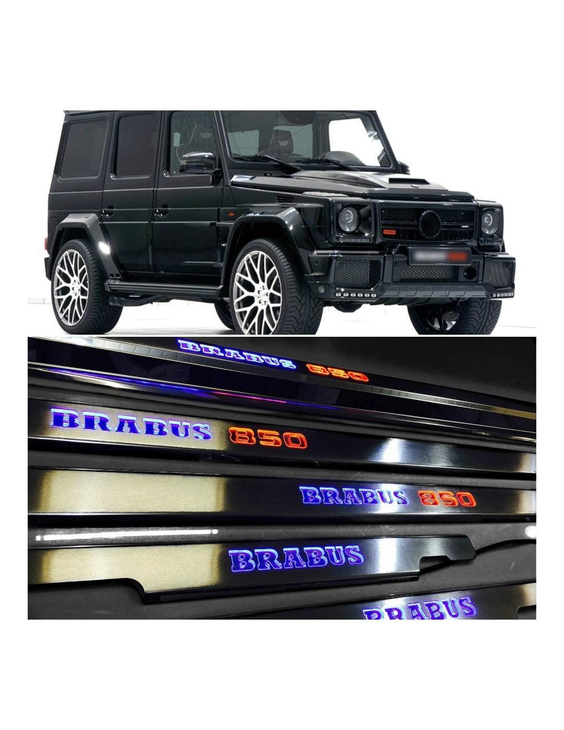  - Mercedes Benz - Brabus 850 Metallic seuils de porte éclairés par LED pour Mercedes-Benz G-Wagon W463 - 1 - Achetez les seuils