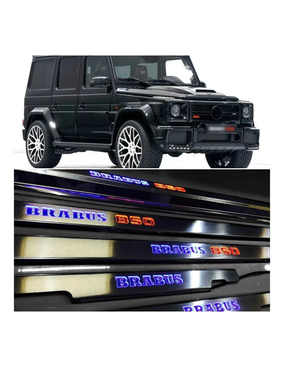  - Mercedes-Benz - 金属色 Brabus 850 LED 发光门踏板（适用于梅赛德斯-奔驰 G-Wagon W463 - 1 - 在 Tuneverse 购买适用于梅赛德斯-奔驰 W463 的金属色 Brabus 850 LED 照明门踏