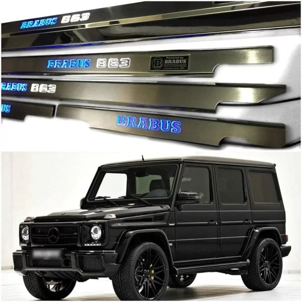  - Mercedes Benz - Alféizares de puerta iluminados LED Brabus B63 metalizados para Mercedes-Benz G-Wagon W463 5 piezas - 1 - ¡Co