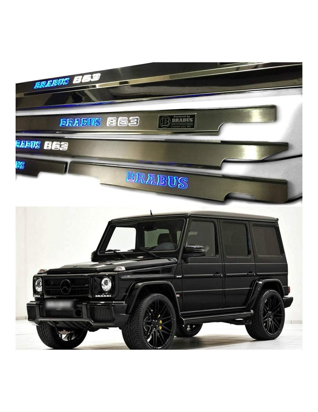 - Mercedes-Benz - Metallic Brabus B63 LED Illuminated Door Sills for Mercedes-Benz G-Wagon W463 5 pcs - 1 - Buy metallic Brabus  - Mercedes-Benz - Metallic Brabus B63 LED Illuminated Door Sills for Mercedes-Benz G-Wagon W463 5 pcs - 1 - Buy metallic Brabus