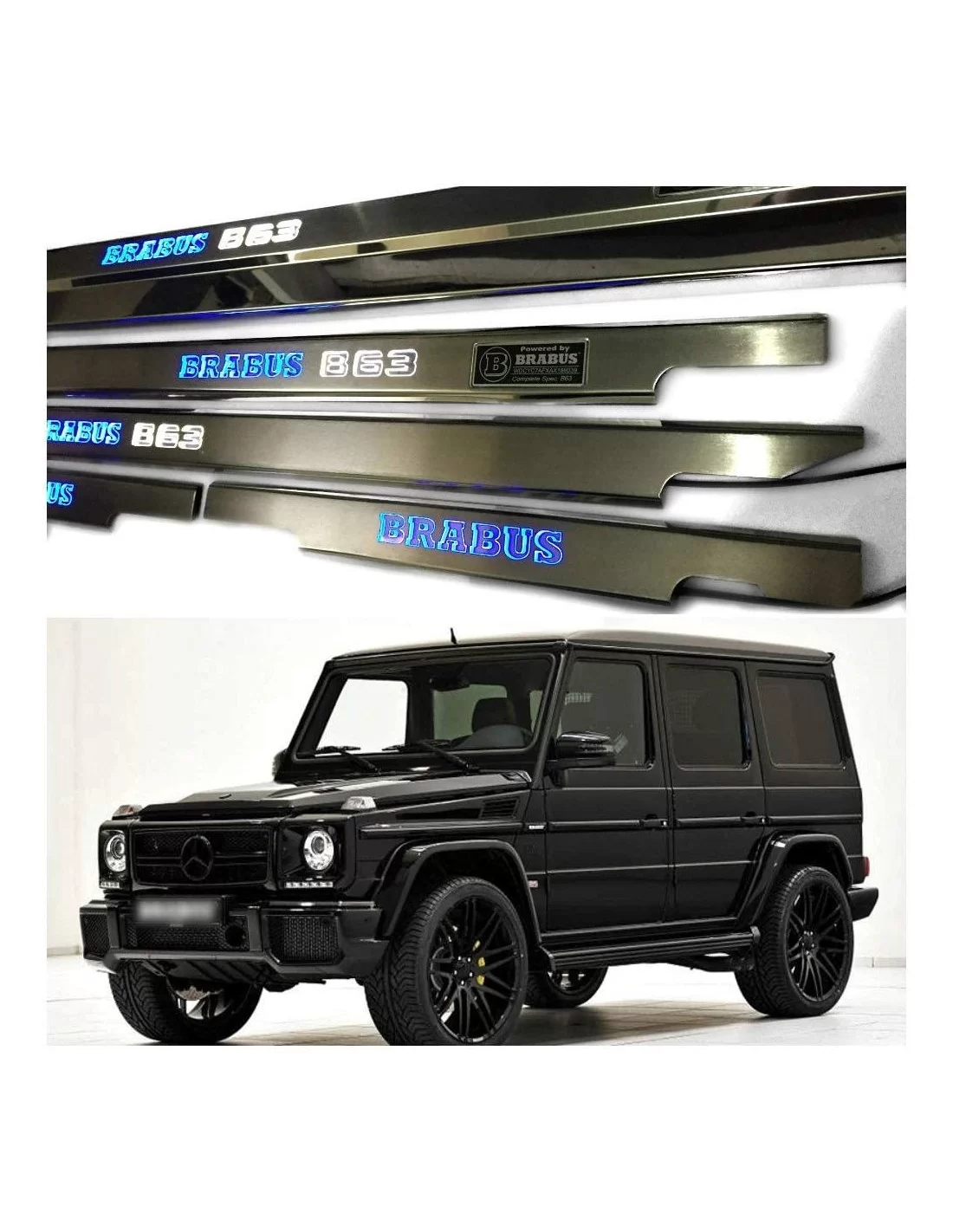 - Mercedes-Benz - Metallic Brabus B63 LED Illuminated Door Sills for Mercedes-Benz G-Wagon W463 5 pcs - 1 - Buy metallic Brabus  - Mercedes-Benz - Metallic Brabus B63 LED Illuminated Door Sills for Mercedes-Benz G-Wagon W463 5 pcs - 1 - Buy metallic Brabus