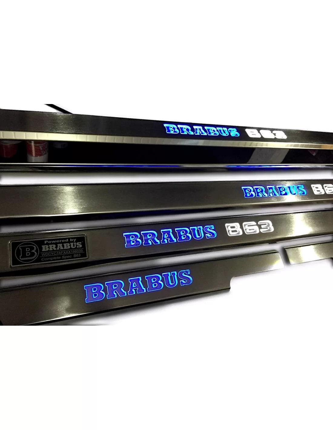  - Mercedes Benz - Alféizares de puerta iluminados LED Brabus B63 metalizados para Mercedes-Benz G-Wagon W463 5 piezas - 4 - ¡Co
