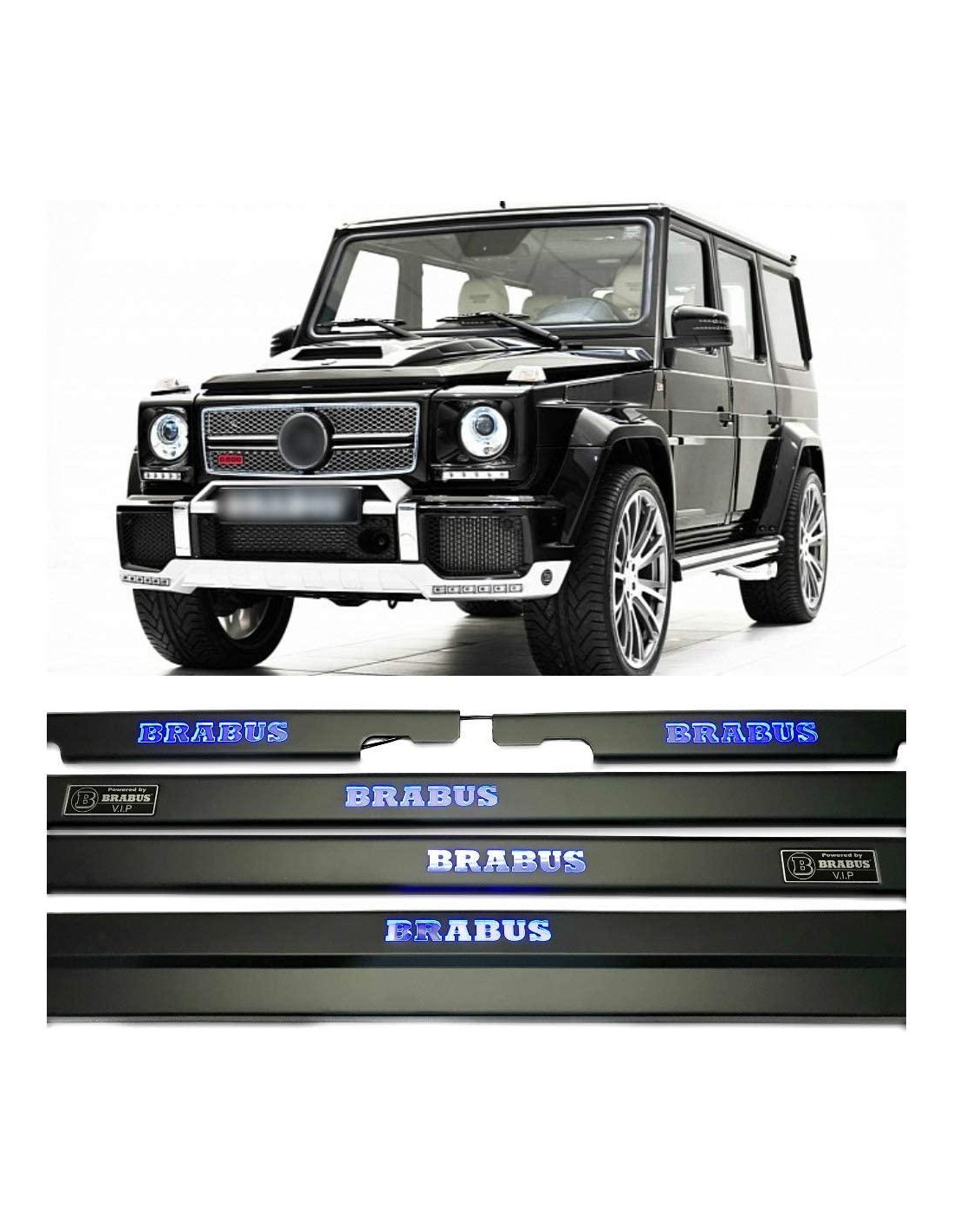  - Mercedes Benz - Alféizares de puerta iluminados LED negro mate metalizado Brabus para Mercedes-Benz W463 - 1 - ¡Comprar umbra