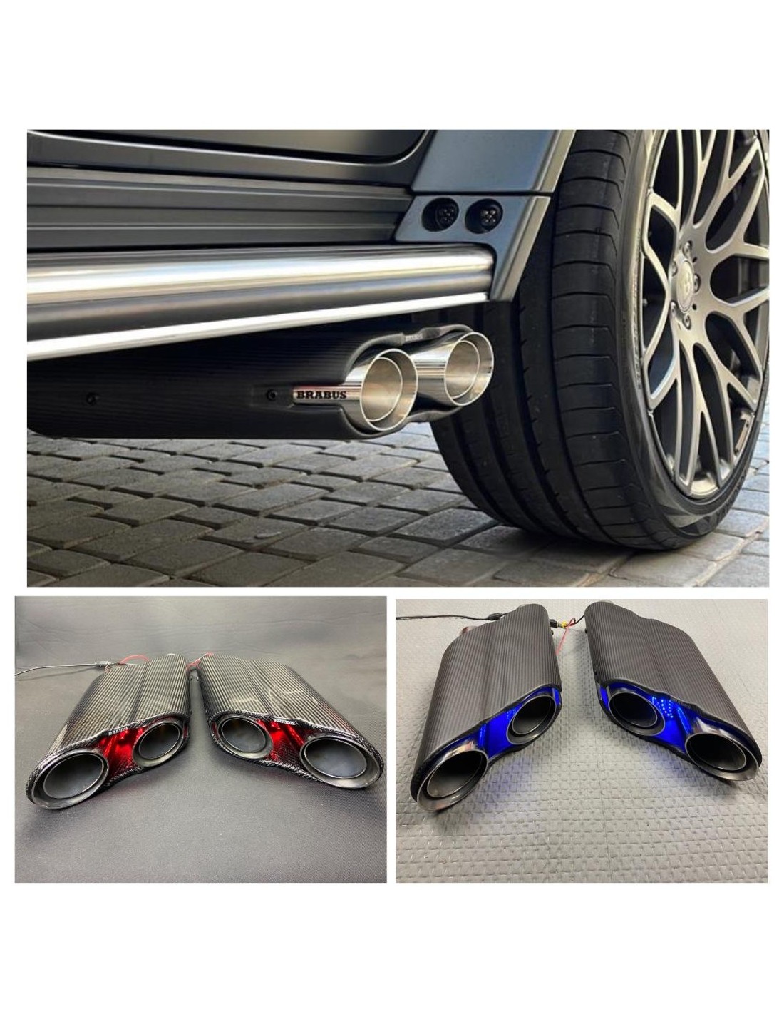 用于梅赛德斯-奔驰 W463A W464 G 级轿车的 Brabus 式排气管消声器火箭版 Mercedes-Benz, Mercedes-Benz G-Class 2018+ (W463A), Decorative & Functional Access