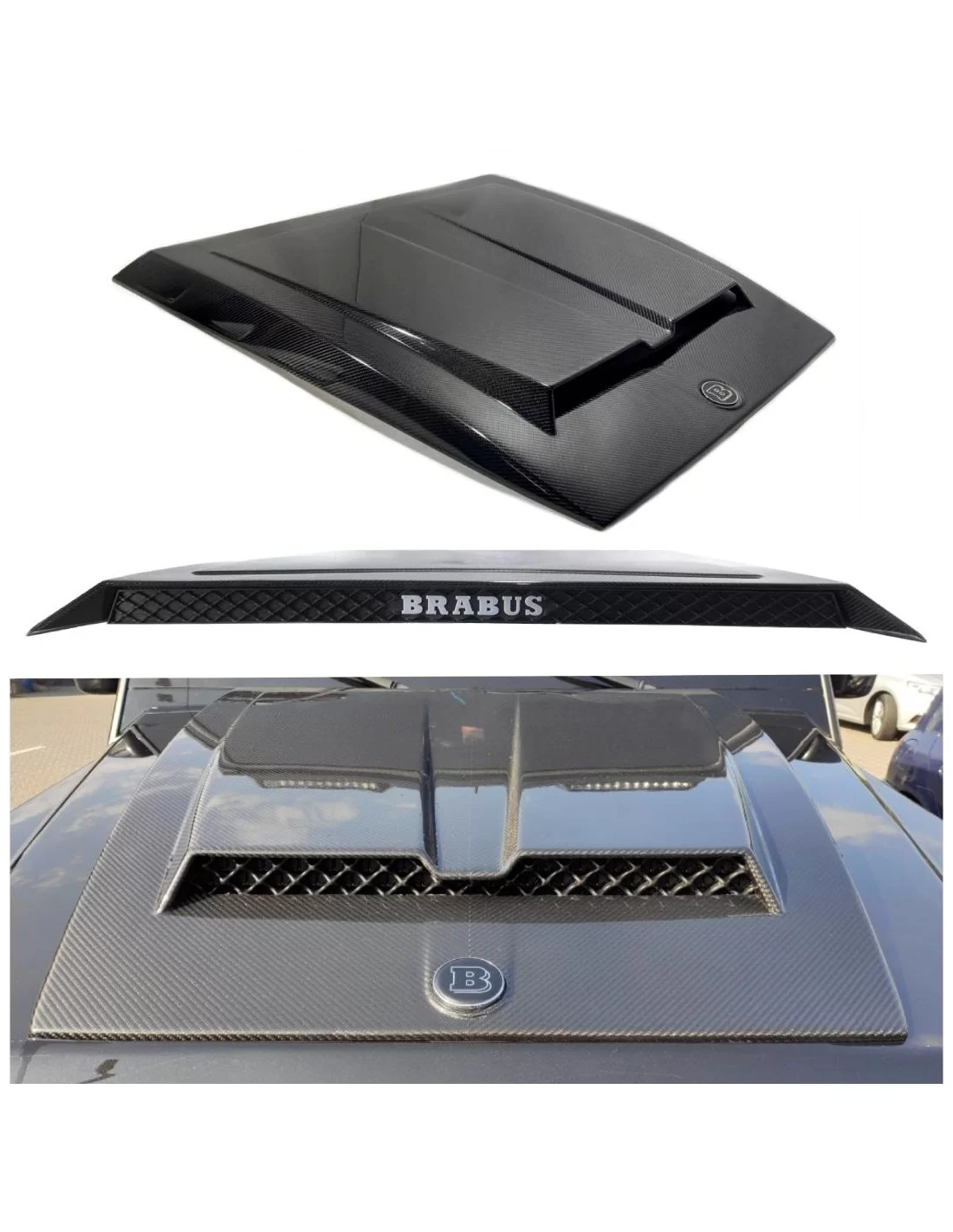 用于奔驰 W463A G 级旅行车的 Brabus 碳纤维引擎盖铲和徽章 Mercedes-Benz, Mercedes-Benz G-Class 2018+ (W463A), Tuning & Exterior, G-Class Mercedes-Ben