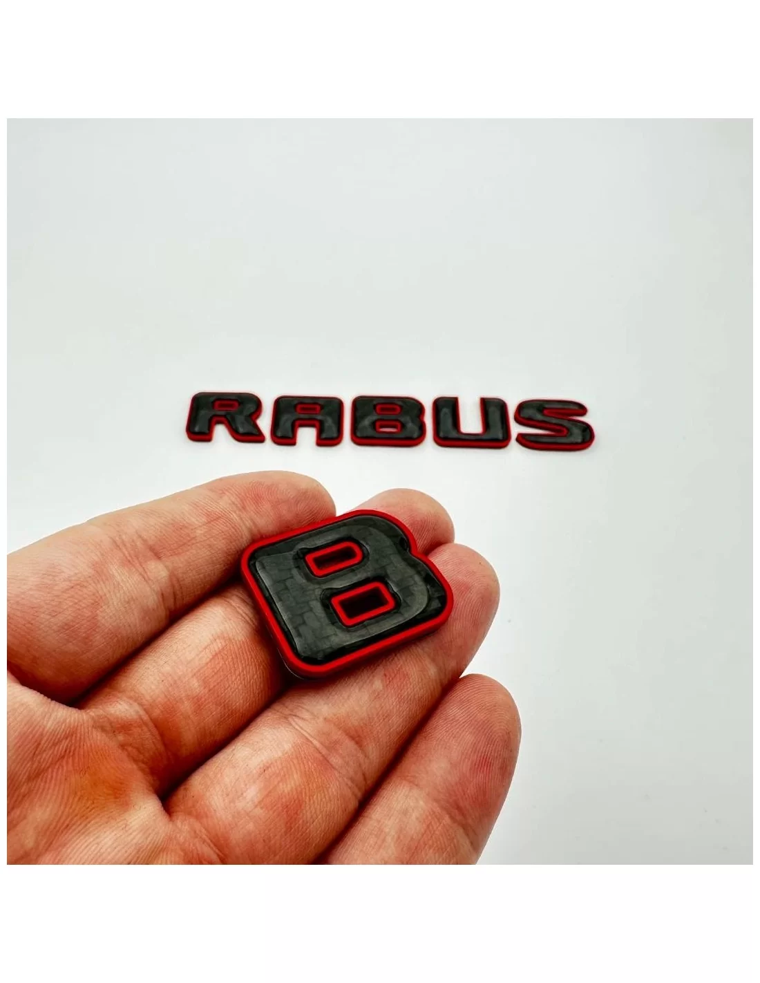  - logo & Emblems - Brabus ROCKET emblema estilo logotipo rojo metálico con carbono para Mercedes-Benz W463A W464 Clase G - 13 -
