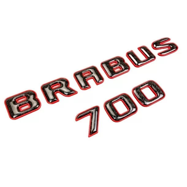  - Logos & Emblems - Logotipo do emblema Brabus 700 vermelho metálico com carbono para Mercedes-Benz W463A W464 Classe G - 1 - A