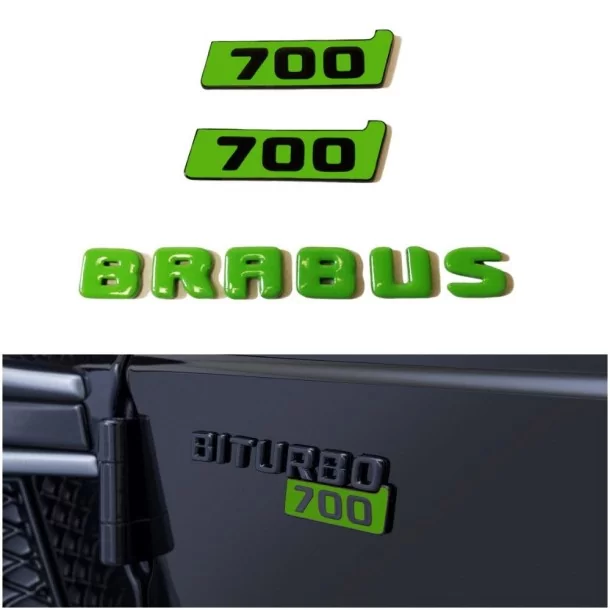  - Logos & Emblems - メタリック ブラバス ビトゥルボ 700 グリーン フェンダー エンブレム ロゴ バッジ メルセデスベンツ W463A W464 G クラス用 - 1 - Logos & Emblems メタリック ブラバス ビト