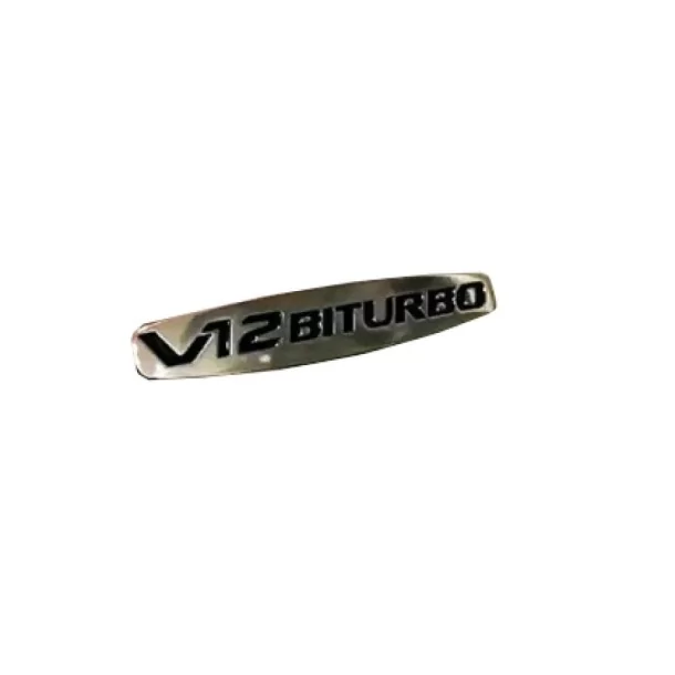  - logo & Emblems - Zestaw metalowych emblematów V12 biturbo na siedzenia dla Mercedes-Benz W463A W464 G-Class - 1 - Kup metalic