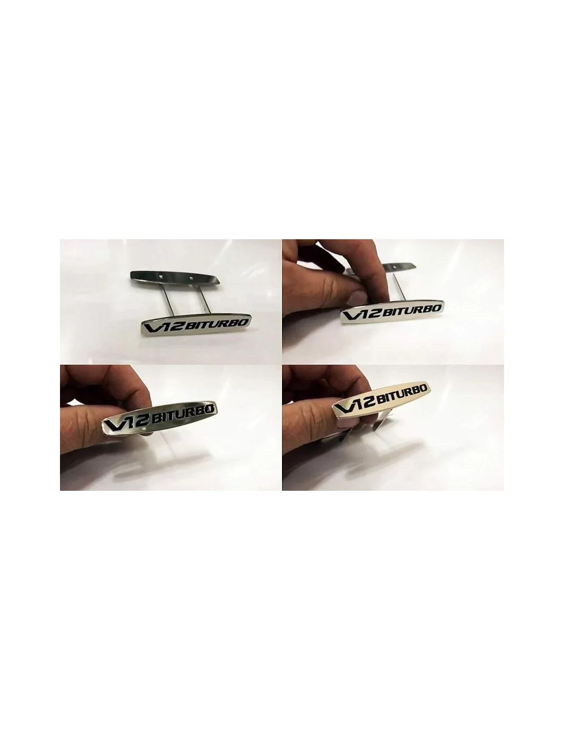  - Logos & Emblems - Metallic V12 biturbo seats emblems badges logos set for Mercedes-Benz W463A W464 G-Class - 2 - Buy Metallic