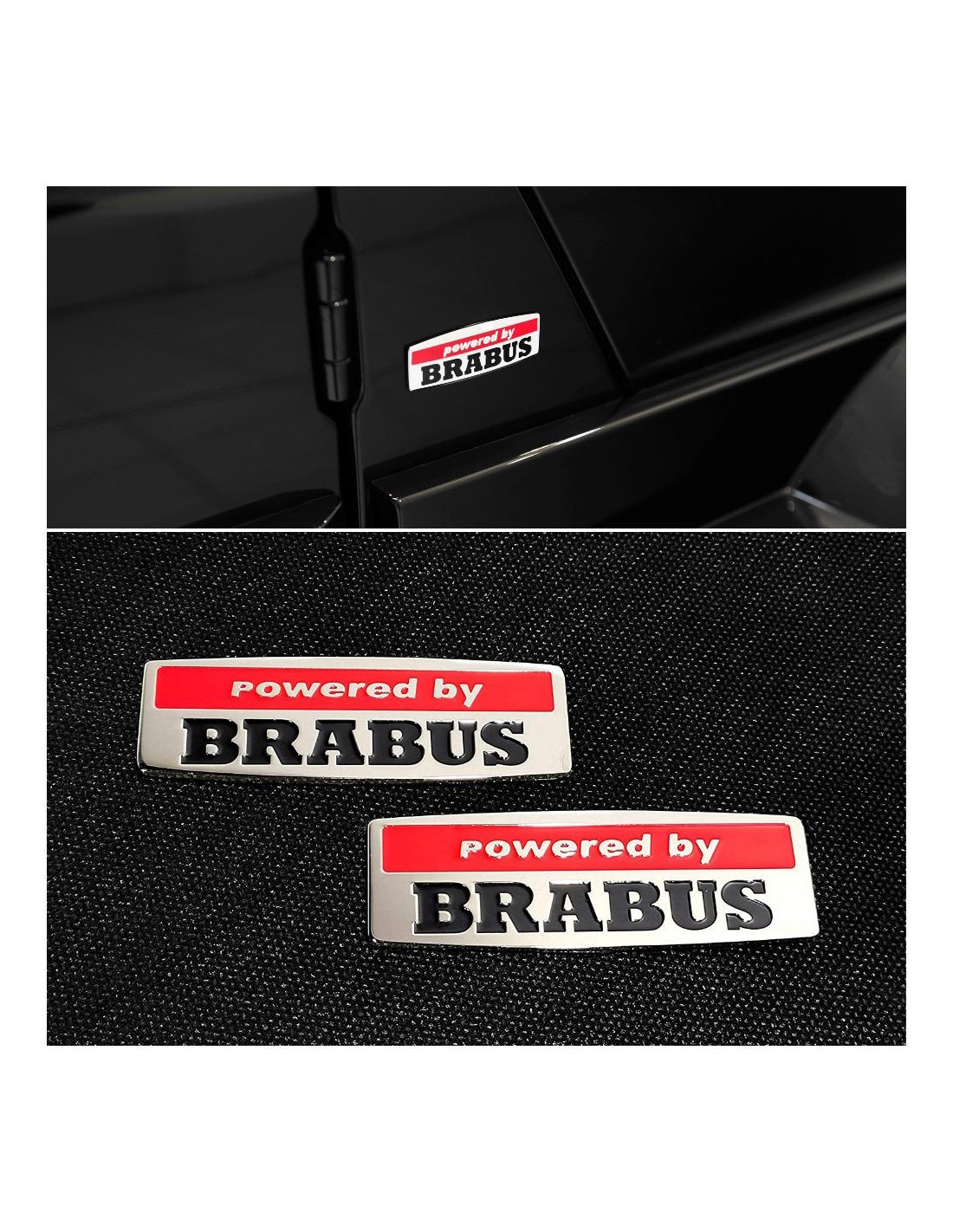  - Logos & Emblems - Powered by Brabus stilemblem logotyp för Mercedes-Benz W463A W464 G-Klass 2st uppsättning - 1 - Köp Powered