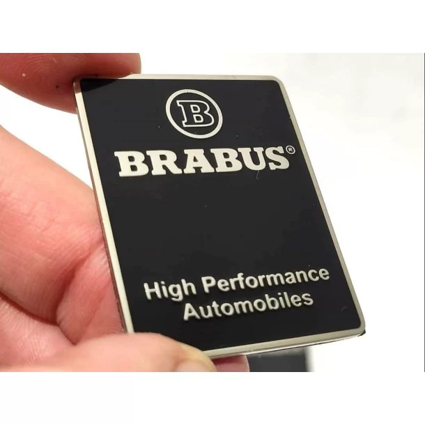  - logo & Emblems - Metaliczne logo Brabus High Performance na słupki wewnętrzne do Mercedes-Benz W463A W464 Klasa G - 1 - Uleps