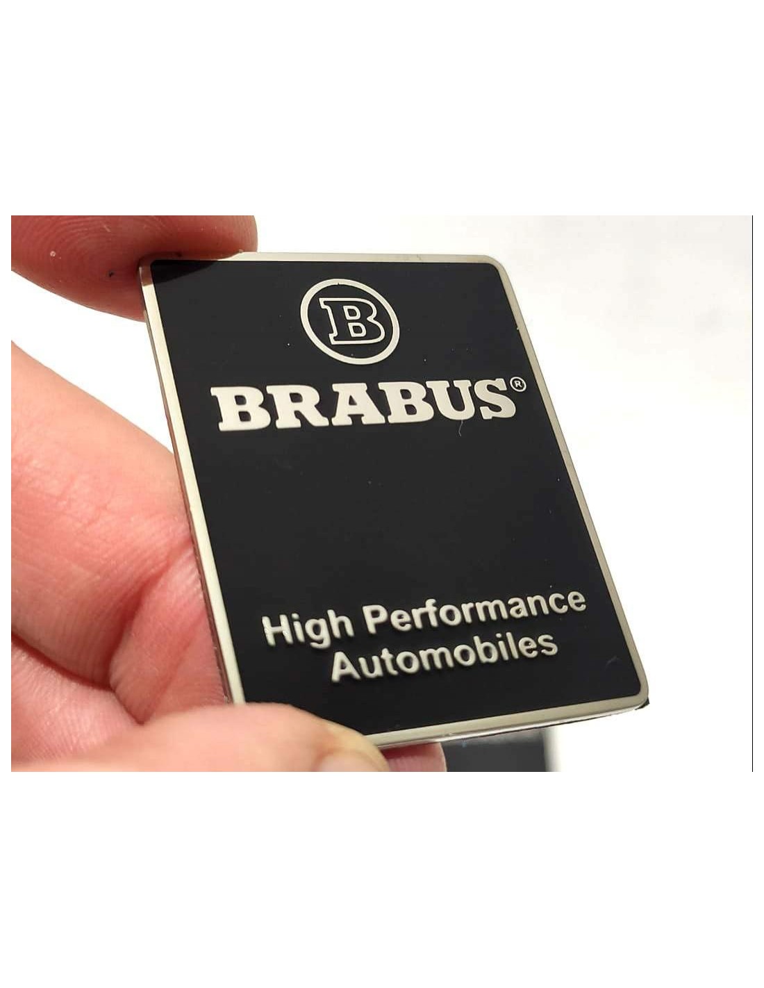  - logo & Emblems - Metaliczne logo Brabus High Performance na słupki wewnętrzne do Mercedes-Benz W463A W464 Klasa G - 1 - Uleps