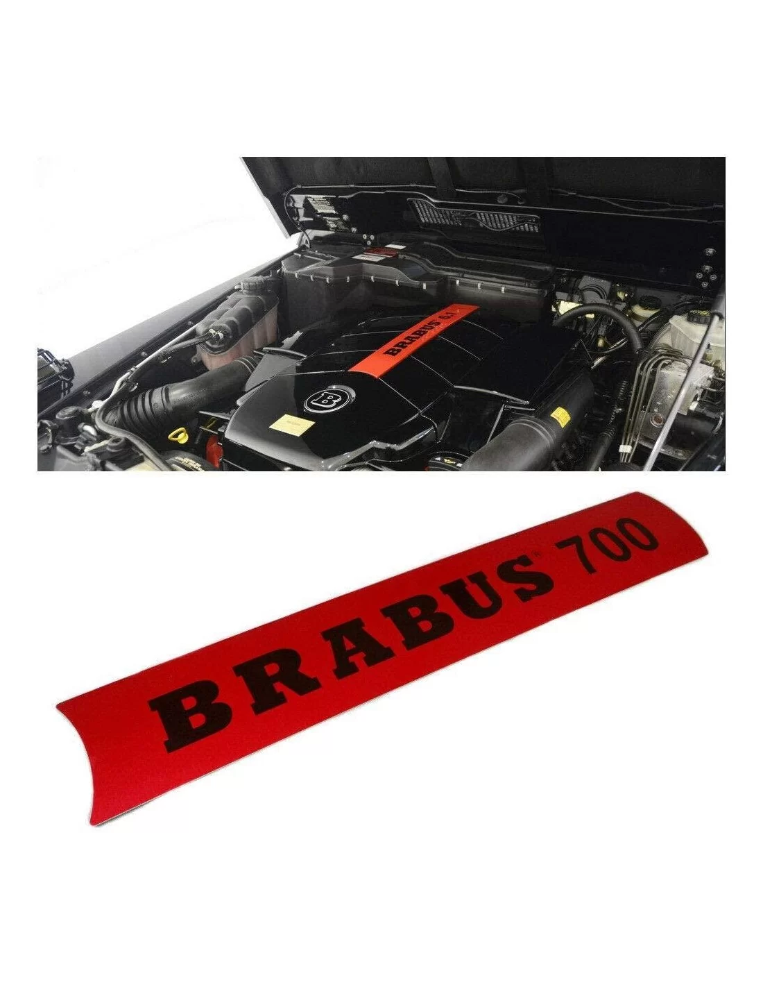  - logo & Emblems - Brabus 700 pokrywa silnika czerwona naklejka z emblematem do Mercedes-Benz W463 - 1 - Wzbogać swój Mercedes-