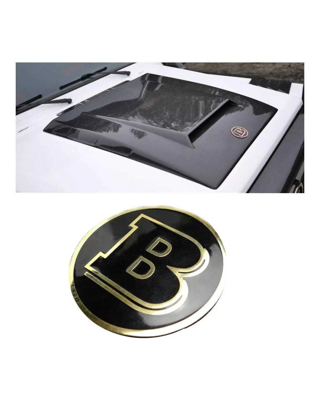  - logo & Emblems - Brabus Stil Motorhaube Schaufel Motorhaube einzigartige goldene Emblem für Mercedes W463 G-Klasse - 1 - Rüst