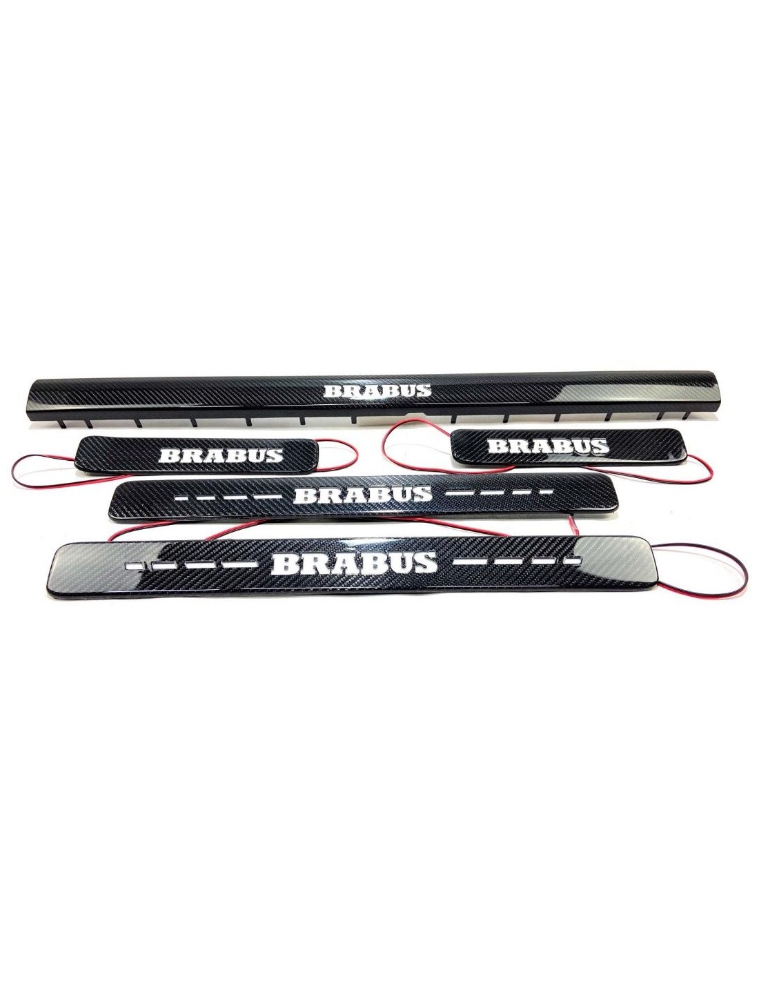  - Mercedes-Benz - 炭素繊維 LED 照明ブラバス ドア シル 5 pc メルセデス ・ ベンツ W463A W464 G クラス用 - 1 - Mercedes-Benz 炭素繊維 LED 照明ブラバス ドア シル 5 pc メルセデス
