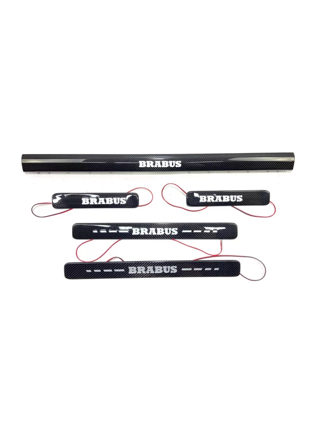  - Mercedes-Benz - Peitoris de porta Brabus iluminados com LEDs em fibra de carbono 5 peças para Mercedes-Benz W463A W464 Classe