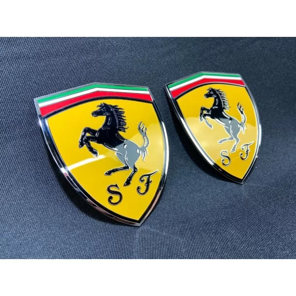  - logo & Emblems - pour Ferrari 360 Modena Jaune pilier latéral Emblèmes Métalliques Badges set 65921900 - 1 - Améliorez votre 