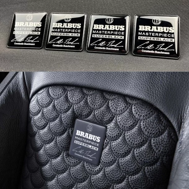  - logo & Emblems - Set d'emblèmes de sièges Brabus Masterpiece Superblack Metallic Mercedes W464 W463A Classe G - 1 - Améliorez